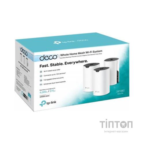 Точка доступу Wi-Fi TP-Link DECO S4 3 pcs AC1200, 2xGE LAN/WAN, MESH (DECO-S4-3-PACK)