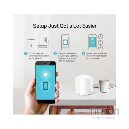 Точка доступу Wi-Fi TP-Link DECO X20 2PK AX1800 1xGE LAN 1xGE WAN MU-MIMO OFDMA MESH (DECO-X20-2-PACK)