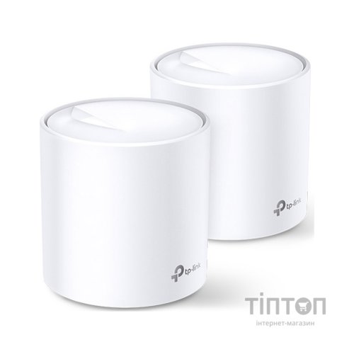 Точка доступу Wi-Fi TP-Link DECO X60 2PK AX3000 1xGE LAN 1xGE WAN MU-MIMO OFDMA MESH (DECO-X60-2-PACK)