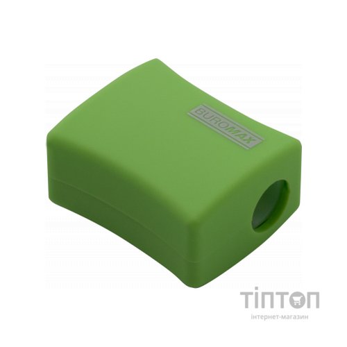 Точилка Buromax ALFA, RUBBER TOUCH з контейнером 2 отвори (BM.4778-1)