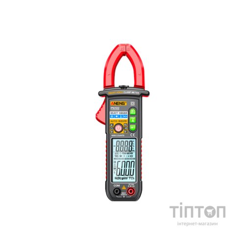 Токові кліщі ANENG PN102 V (AC/DC), A (AC), Ω, C, Hz (NCV). Data Hold, продзвонювання, тест діодів, підсвічування. (PN102)