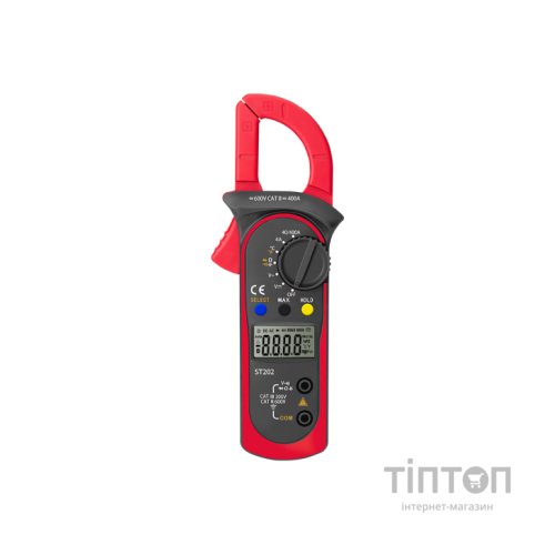 Токові кліщі ANENG ST202 V (AC/DC), A (AC), Ω, C (NCV). Data Hold, продзвонювання, підсвічування. (ST202)