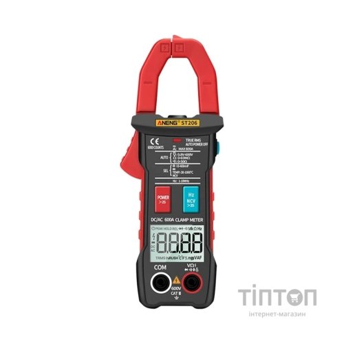 Токові кліщі ANENG ST206 V (AC/DC), A (AC/DC), Ω, C, Hz, °C/°F (NCV). Data Hold, продзвонювання. (ST206)