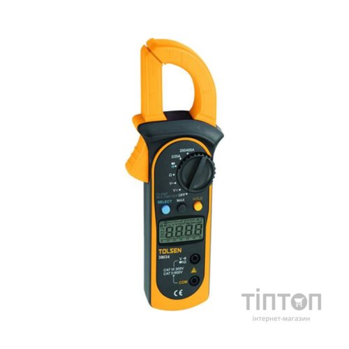 Токові кліщі Tolsen 28 мм, 600В/400А, розрядність 1999 (38034)