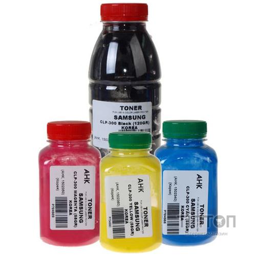 Тонер Samsung CLP-300/600, B/C/M/Y SET (Black 120г, Сolor 58г) AHK (1503340)