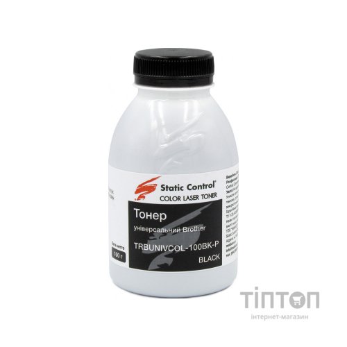 Тонер Brother 100г black, фасовка Static Control (TRBUNIVCOL-100BK-P)