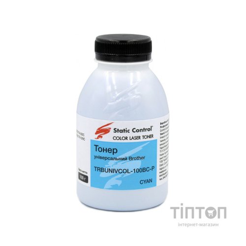 Тонер Brother 100г cyan, фасовка Static Control (TRBUNIVCOL-100BC-P)