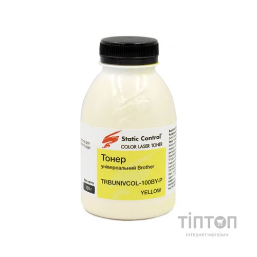 Тонер Brother 100г yellow, фасовка Static Control (TRBUNIVCOL-100BY-P)