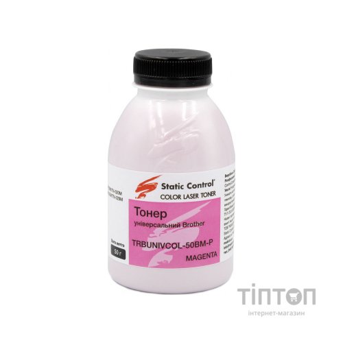 Тонер Brother 50г magenta, фасовка Static Control (TRBUNIVCOL-50BM-P)