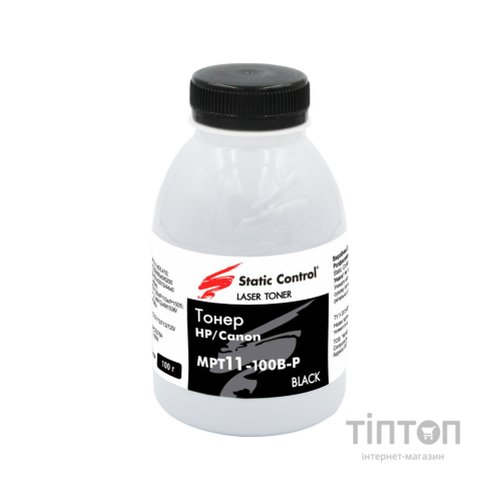 Тонер HP/Canon 100г фасовка Static Control (MPT11-100B-P)