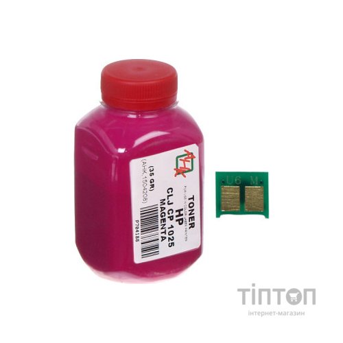 Тонер HP CLJ CP1025 35г Magenta +chip AHK (1500126)