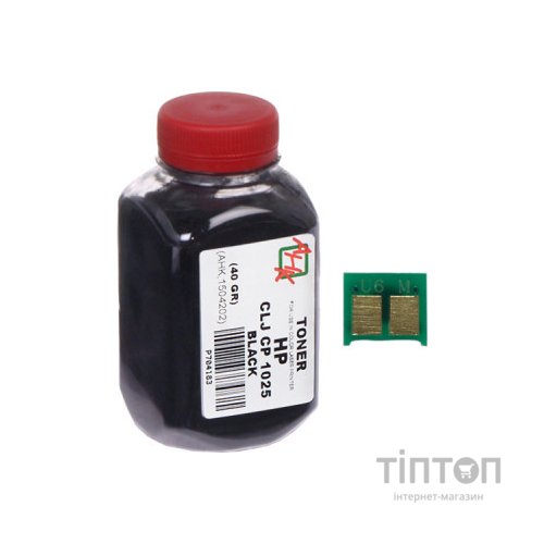 Тонер HP CLJ CP1025 40г Black +chip AHK (1500122)