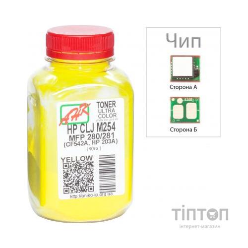 Тонер HP CLJ M254/MFP280/281 40г Yellow +chip AHK (3202791)