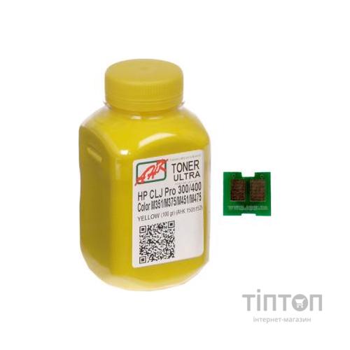Тонер HP CLJ Pro 300/400/M475 100г Yellow +chip AHK (1505165)