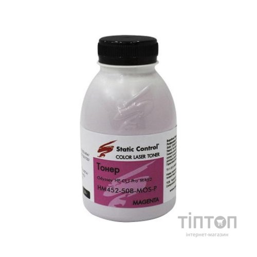 Тонер HP CLJ Pro M452/477, 50г, magenta Static Control (HM452-50B-MOS-P)