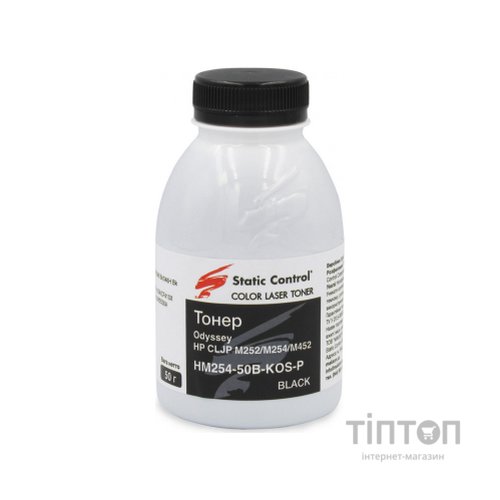 Тонер HP CLJP M252/M254/M452 50г black, фасовка Static Control (HM254-50B-KOS-P)