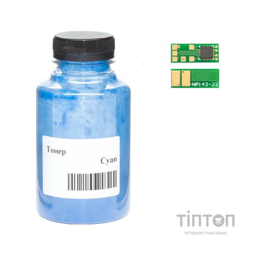 Тонер HP LJ Pro M252, Canon 045, 45г Cyan +chip WWM (045-CF401A-201C)