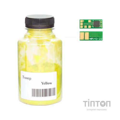 Тонер HP LJ Pro M252, Canon 045, 45г Yellow +chip WWM (045-CF402A-201Y)
