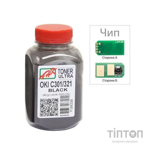 Тонер OKI C301/321, 60г Black+chip AHK (1505325)