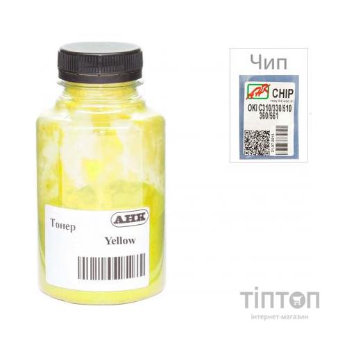 Тонер OKI C310/330/510, 80г Yellow+chip AHK (1505440)
