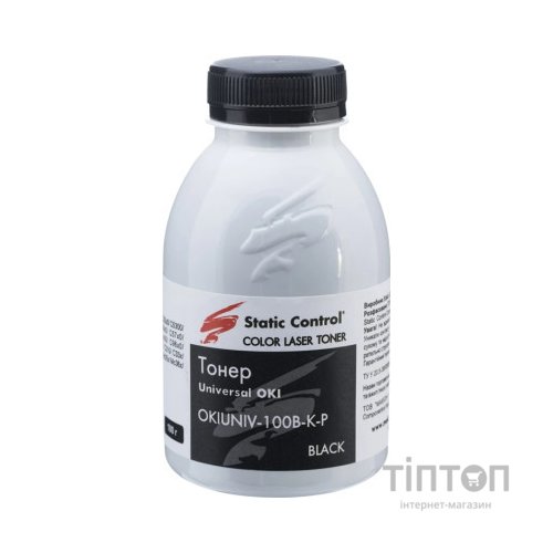 Тонер OKI Universal Okidata 3 Glossy 100г black фасовка Static Control (OKIUNIV3-100B-K-P)