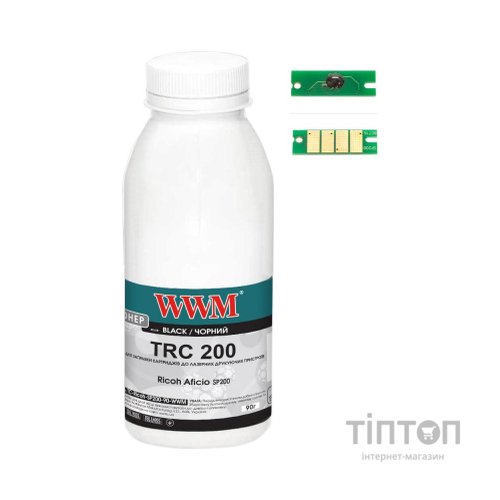 Тонер Ricoh Aficio SP200, 90г Black, chip WWM (TC-Ricoh-SP200-90-WWM)