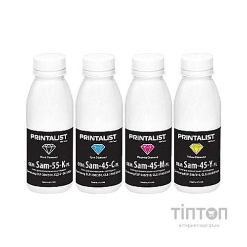 Тонер Samsung CLP-300/310, CLX-2160/3160 SET Black 55г/Сolor 45 Printalist (Sam-CLP300-SET-PL)