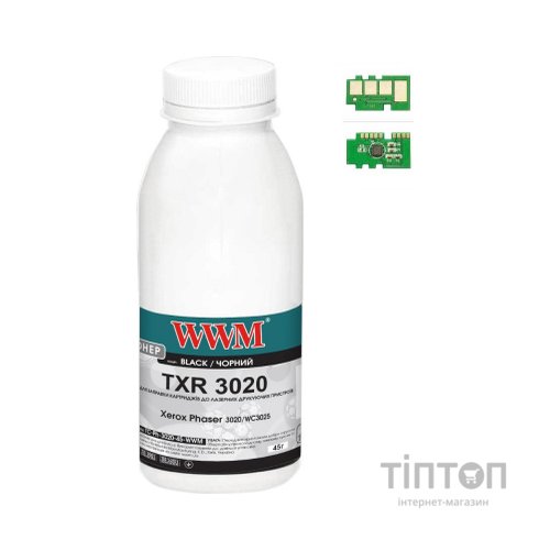 Тонер Xerox Ph3020/WC3025, 45г Black, chip WWM (TC-Ph-3020-45-WWM)