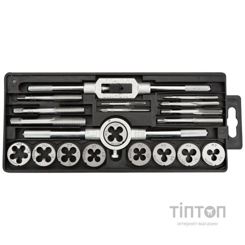 Набір інструментів Topex плашек и метчиков, M3 - M12, 20 шт (14A425)