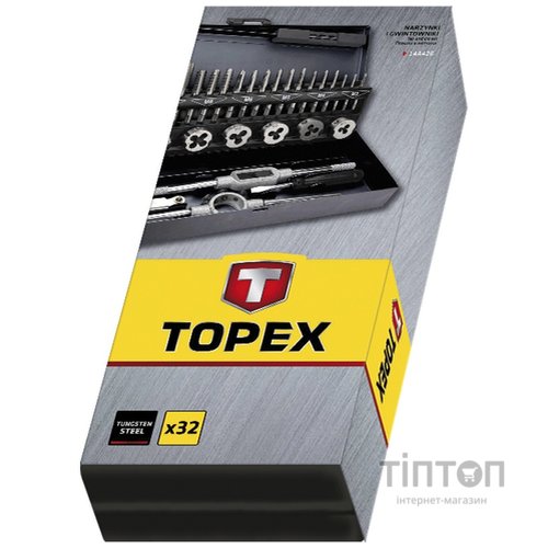 Набір інструментів Topex плашек и метчиков, M3 - M12, 32 шт (14A426)