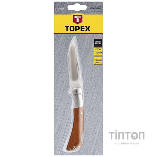 Ніж Topex унiверсальний, лезо 80 мм, складний (98Z007)