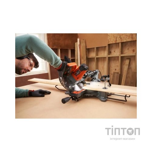 Торцювальна пила Black&Decker 1500 Вт, диск 216х30 мм, 4700 об/хв, XPS, вага 15 кг (BES701)