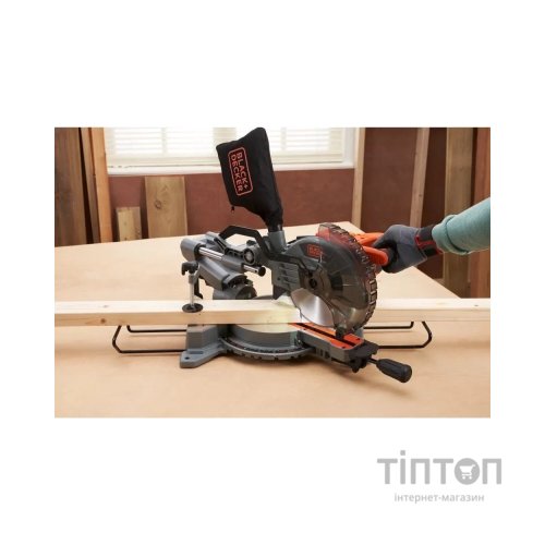 Торцювальна пила Black&Decker 1500 Вт, диск 216х30 мм, 4700 об/хв, XPS, вага 15 кг (BES701)