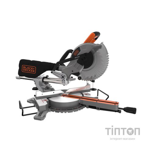 Торцювальна пила Black&Decker 1600 Вт, диск 216х30 мм, 4800 об/хв, XPS, вага 12 кг (BES700)