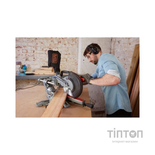 Торцювальна пила Black&Decker 1600 Вт, диск 216х30 мм, 4800 об/хв, XPS, вага 12 кг (BES700)