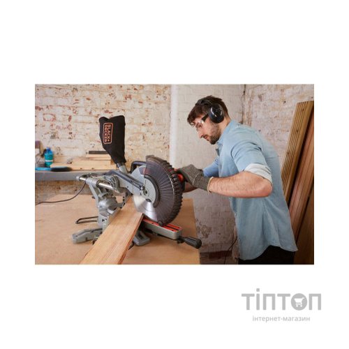 Торцювальна пила Black&Decker 2100 Вт, диск 254х30 мм, 5000 об/хв, XPS, вага 18.5 кг (BES710)