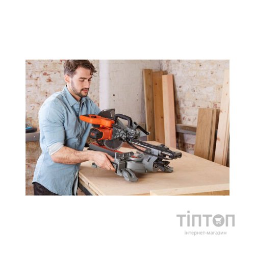 Торцювальна пила Black&Decker 2100 Вт, диск 254х30 мм, 5000 об/хв, XPS, вага 18.5 кг (BES710)