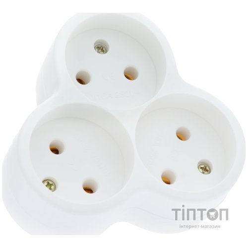 Трійник Tecro SC-3G 3 розетки, білий