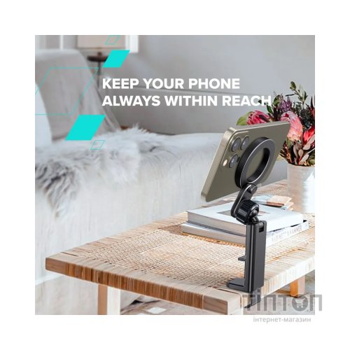 Тримач для смартфонів Canyon Magnetic travel holder OnGrip 11 clip mount Black (CNS-CCHM11)
