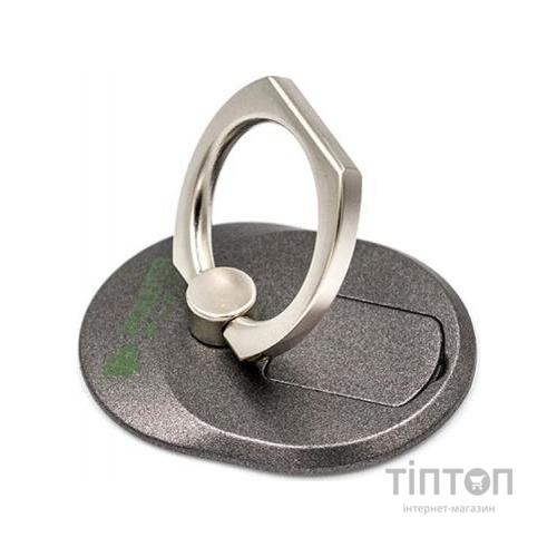 Тримач для смартфонів PowerPlant с кольцом, черный (CA910311)