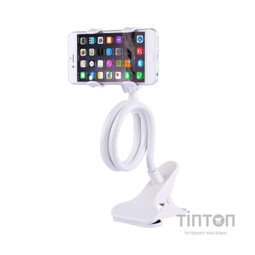 Тримач для смартфонів XoKo прищепка, гнучкий, 65 см, білий (XK-RM-C20-WHT)