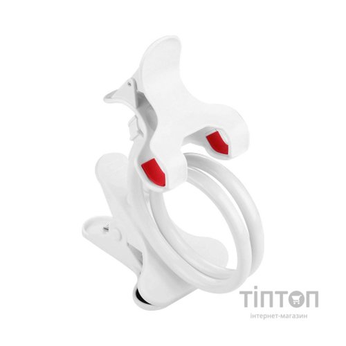 Тримач для смартфонів XoKo прищепка, гнучкий, 65 см, білий (XK-RM-C20-WHT)