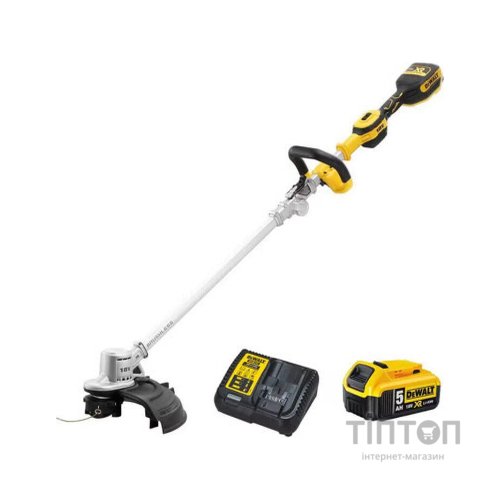 Тример садовий DeWALT 18 В, 5Ач, волосінь 2 мм, ширина косіння 36 см (DCMST561P1)