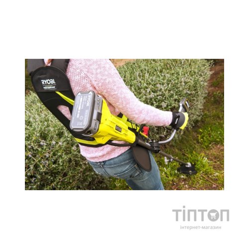 Тример садовий Ryobi ONE+ RBC18X20B4F, акумуляторний, 18В, АКБ 1х4Ач, диск/ліска. (5133003713)
