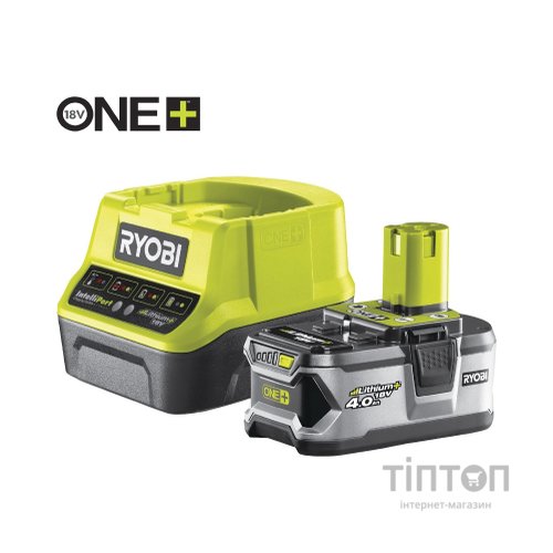 Тример садовий Ryobi ONE+ RBC18X20B4F, акумуляторний, 18В, АКБ 1х4Ач, диск/ліска. (5133003713)
