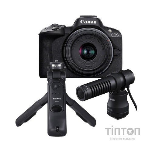 Цифровий фотоапарат Canon EOS R50 + RF-S 18-45 IS STM Black Creator Kit (5811C036)