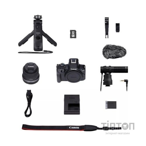Цифровий фотоапарат Canon EOS R50 + RF-S 18-45 IS STM Black Creator Kit (5811C036)