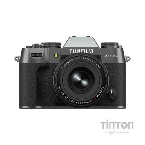 Цифровий фотоапарат Fujifilm X-T50 + XF16-50mmF2.8-4.8 R LM WR Kit Charcoal silver (16828650)