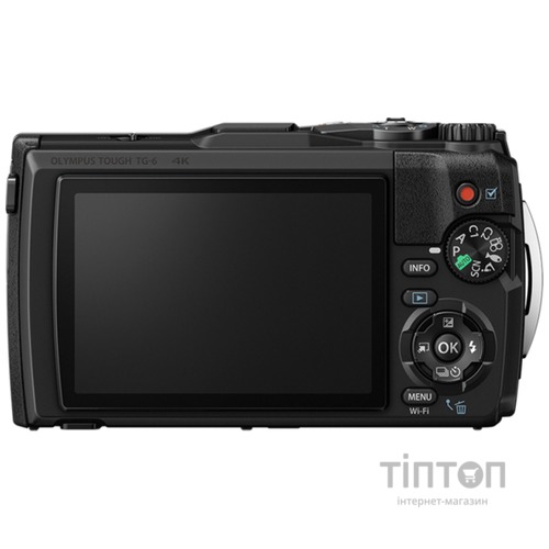 Цифровий фотоапарат OLYMPUS TG-6 Black (Waterproof - 15m; GPS; 4K; Wi-Fi) (V104210BE000)