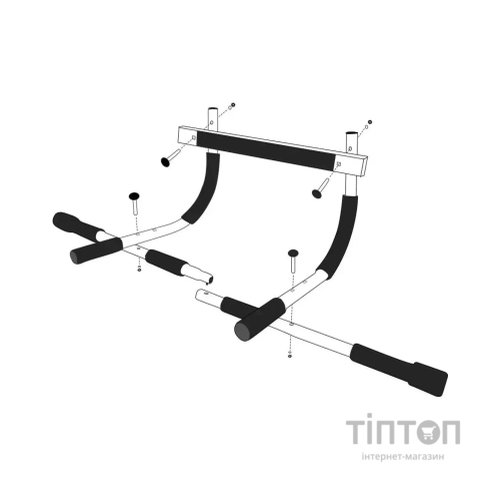 Турнік PowerPlay 4129 Pull Up Pro Black дверний багатофункціональний (PP_4129)